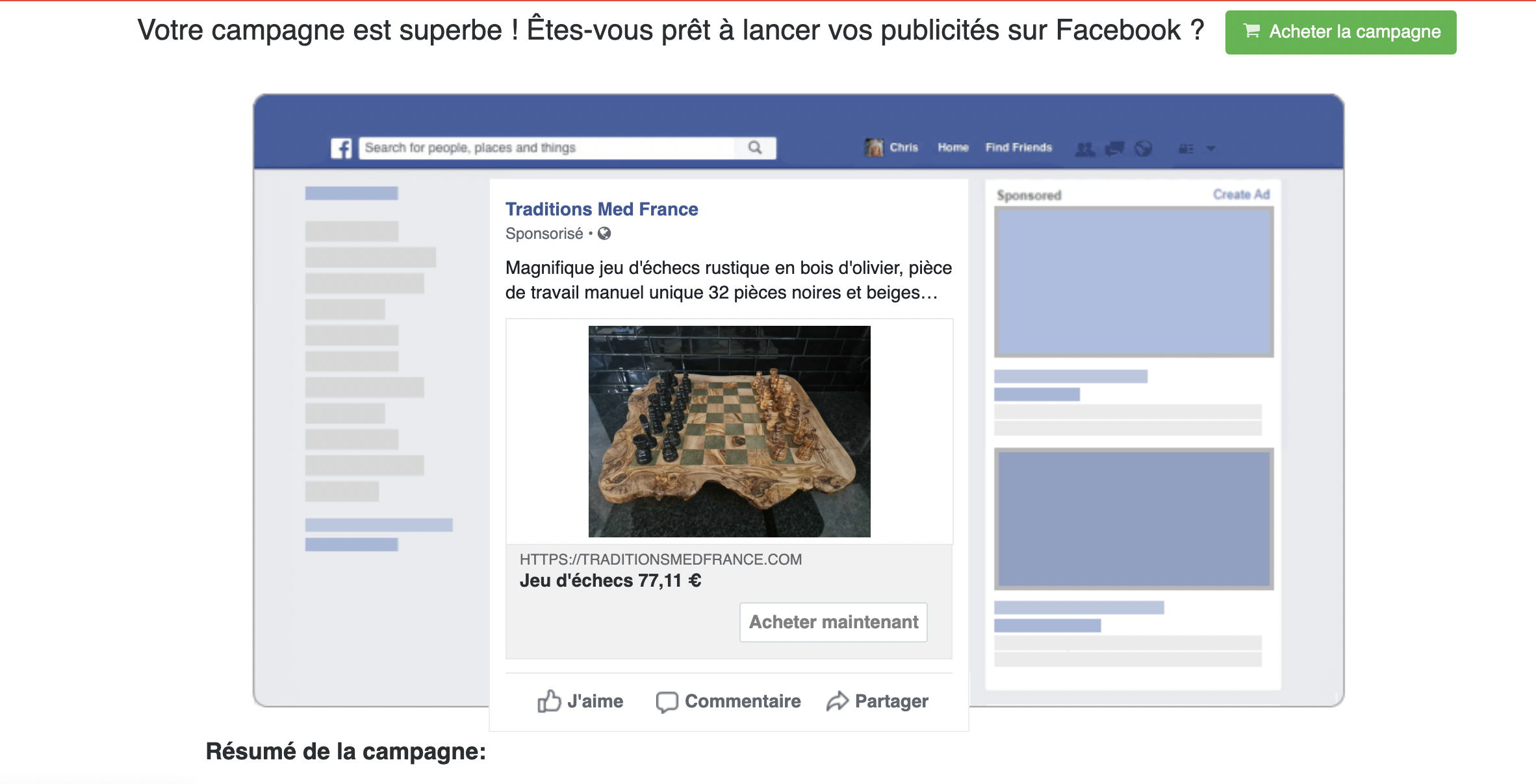 E-commerce boutique France Facebook clients La Régie Digitale